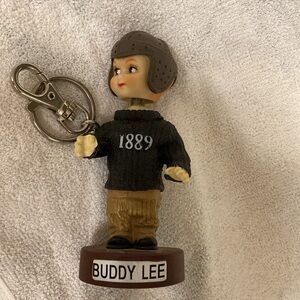 Bobble head Buddy Lee football player reproduction with keychain attached